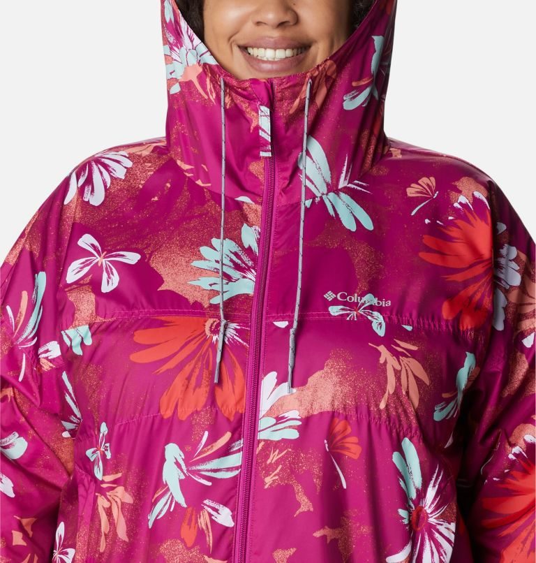 Columbia Flash Challenger Novelty Windbreaker Jakke Dame Blomster | Plus Size 56917I